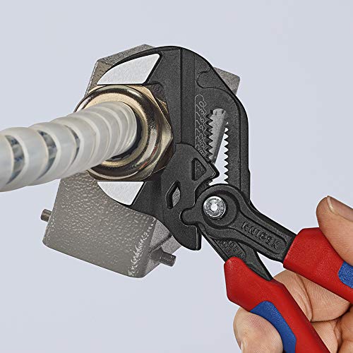 [Australia - AusPower] - KNIPEX Tools - Pliers Wrench, Black Finish, Multi-Component (8602180) 7.25-Inch Comfort Grip, Black Finish 