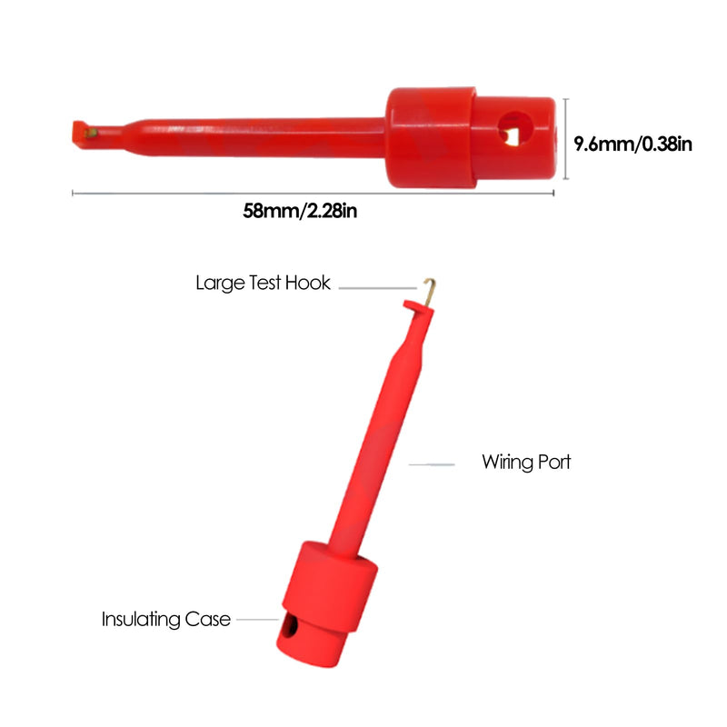 [Australia - AusPower] - Walfront 20Pcs Test Hooks Clips Multimeter Accessories Colorful Large Spring Hook Clip Test Grabber Probe for Electronic Components Testing 