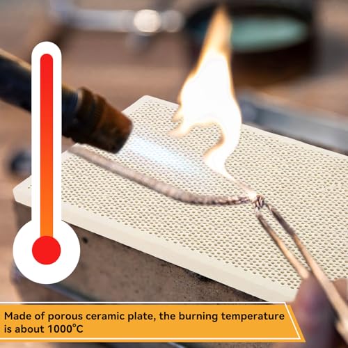 Cyrank Ceramic Soldering Plate, Ceramic Soldering Plate, Soldering Pad, Honeycomb Soldering Mat Soldering Block for Melting Gold Casting Tools, Jewelry Making Tools, 13.5*9.5cm