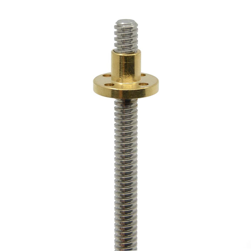 [Australia - AusPower] - 400mm T8 Tr8x2 Lead Screw and Brass Nut (Acme Thread, 2mm Pitch, 1 Start, 2mm Lead) for LCD DLP SLA 3D Printer and CNC Machine Z Axis 400mm Lead screw with nut 