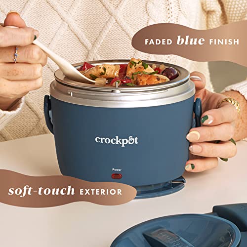 Crock-Pot 20oz Portable Electric Food Warmer, Personal Lunch Box Keeps Food Spill-Free & Warm, Ideal for Travel, Work, Car, On-the-Go, Dishwasher-Safe, Giftable, Faded Blue 20 Ounce