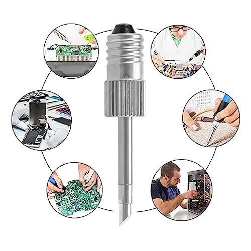 Jevina 3 Pieces Brass Soldering Tips USB Soldering Iron Head Welding Tips for Soldering Stations with E10 Interface