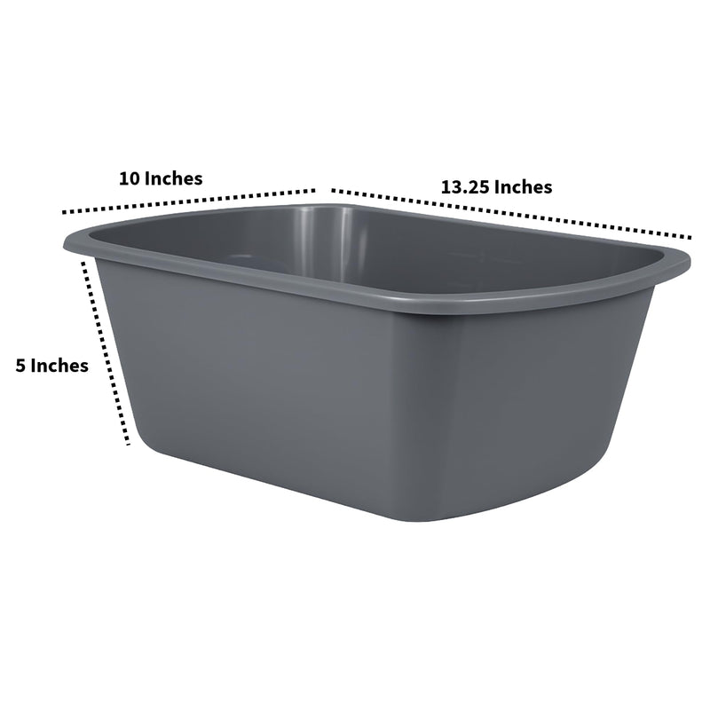 Vakly Wash Basins – Rectangular Plastic 7-Quart Graduated Hospital Soaking Tub with Markings – Small Portable Washbasin for Face Washing, Cleaning, Foot Bath, Dishes, Laundry & Bedside Care 1