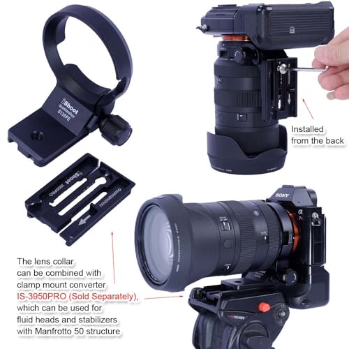 Lens Collar Tripod Mount Ring Compatible with Sigma 28-105mm F2.8 DG DN Art, 50mm F1.2 DG DN Art, 50mm F1.4 DG HSM Art, 28mm F1.4 DG HSM Art (E-Mount), Bottom is Arca-Swiss Fit Quick Release Plate