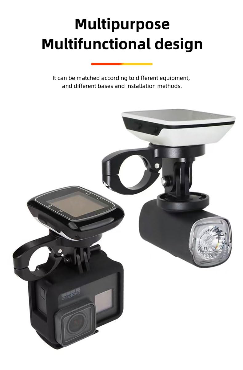 [Australia - AusPower] - GPS Computer Mount for Aero Bars, TT Bars, or Tri Bars for Road and Triathlon Bikes Compatible with Garmin, Wahoo, CatEye, and Bryton with GoPro Action Camera and Bike Light Attachment 