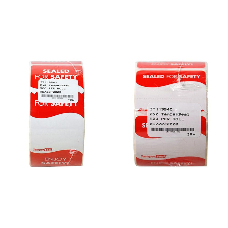 DayMark Safety Systems - IT119541 TamperSeal Tamper-Evident 2" x 4" Writable Delivery Label (Roll of 500) & IT119540 TamperSeal Tamper-Evident 2" x 2" Writable Delivery Label (Roll of 500)