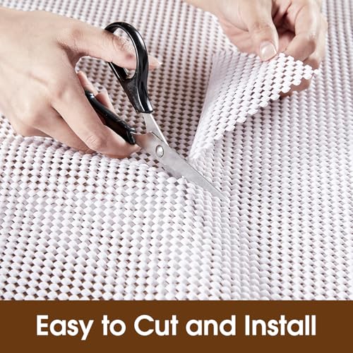Shelf Liner for Kitchen Cabinets and Drawers, White, 18" x 120" 18"W x 120"L
