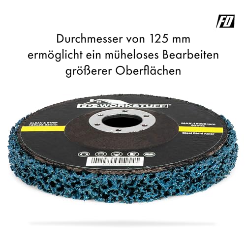 Cleaning Disc, Pack of 5, Diameter 125 mm, CSD Disc, Blue, Coarse Cleaning Disc, for Angle Grinders