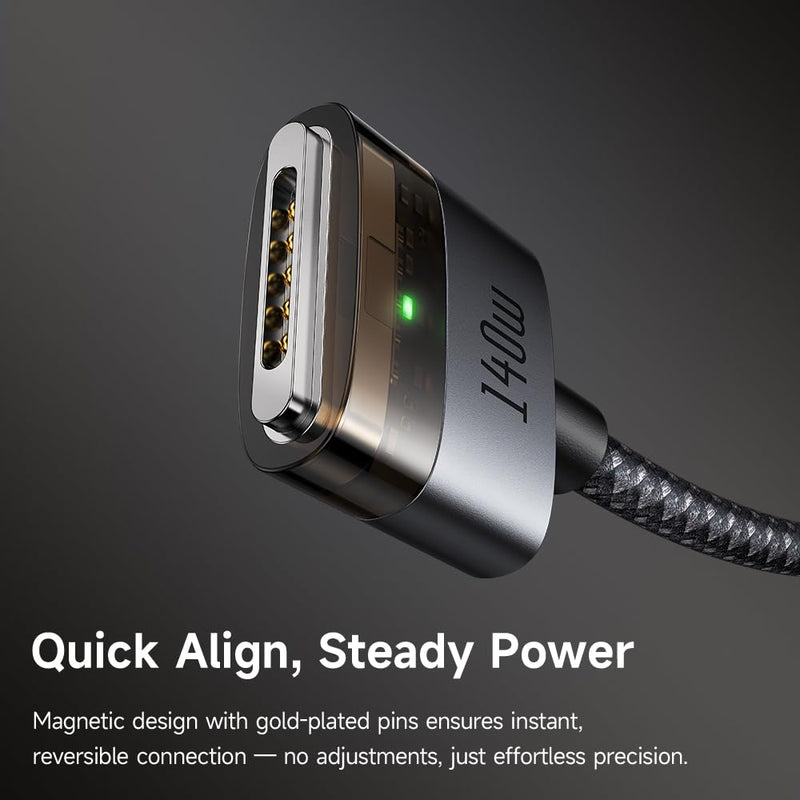 mcdodo 140W USB-C to Magsafe 3 Cable for Mac-Book Pro M5 Charging, Magnetic3 Cable Compatible with MacBook Pro M5 M4 M3 M2 M1(2021-2025) 14"/16", MacBook Air M4 M3 M2(2022-2025) 13"/15"-6.6FT A002