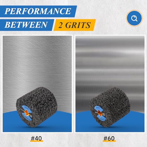 Sanding Roller Brush 120 x 100 x 19 mm Grit 40 Sanding Sleeves SiC | Sanding Roll Silicon Carbide for Satin Machine, Wood Metal Surface Polishing Grit 40 Silicon Carbide