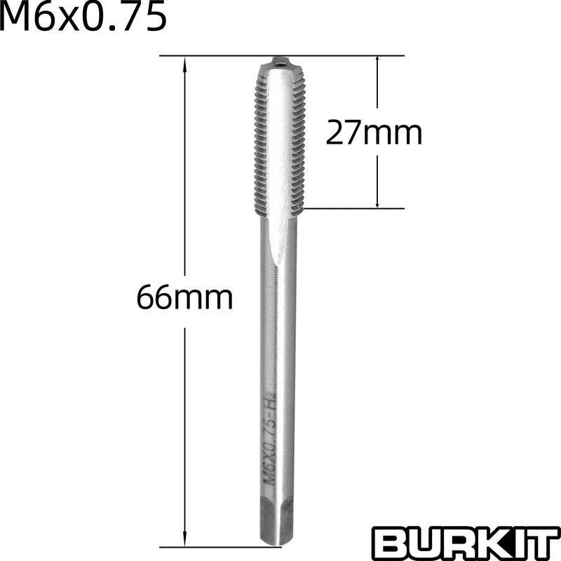 [Australia - AusPower] - Burkit M6 X 0.75 Tap and Die Set, M6 x 0.75 Machine Thread Tap and Round Die Right Hand M6x0.75 