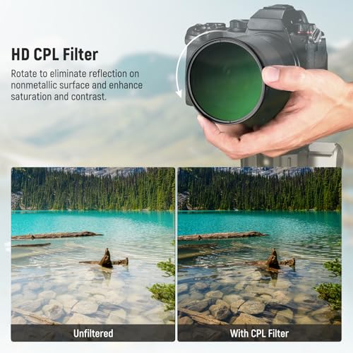 NEEWER 82mm CPL Filter with Lens Cap, Ultra Thin Circular Polarizing Filter, Nano Coating, HD Optical Glass for Camera Lens, Reduces Reflection and Glare Increases Contrast