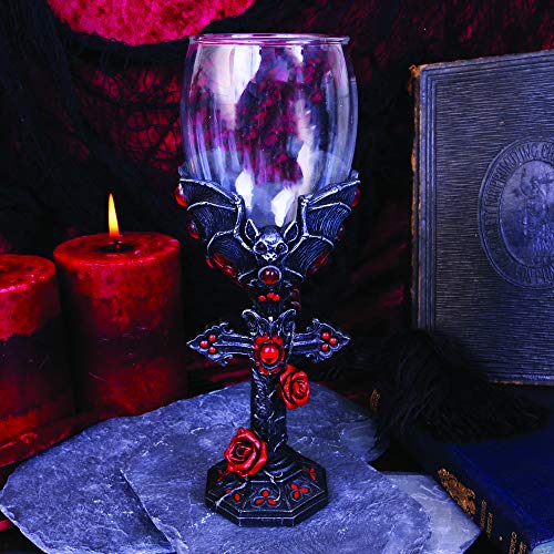 Nemesis Now B4479N9 Carpe Noctem Goblet 20cm, Resin w. Stainless Steel, Black