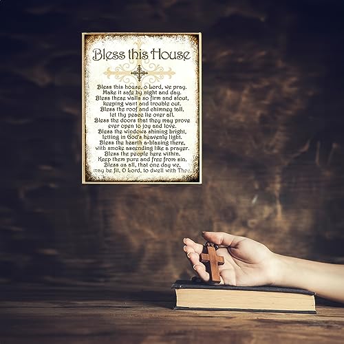 AMERICAN LUXURY GIFTS Bless This House Spiritual Wall Art Poster, 8x10 Unframed 10"L x 8"W