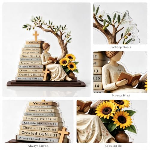 Christian Gifts for Women, Inspirational Bible Verse Acrylic Wooden Stand
