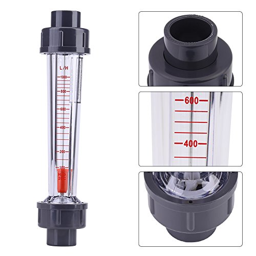 TOPINCN Water Flow Meter, Transparent Plastic Hose Type 100-1000L/H Flow Meter Water Flow Meter LZS-15