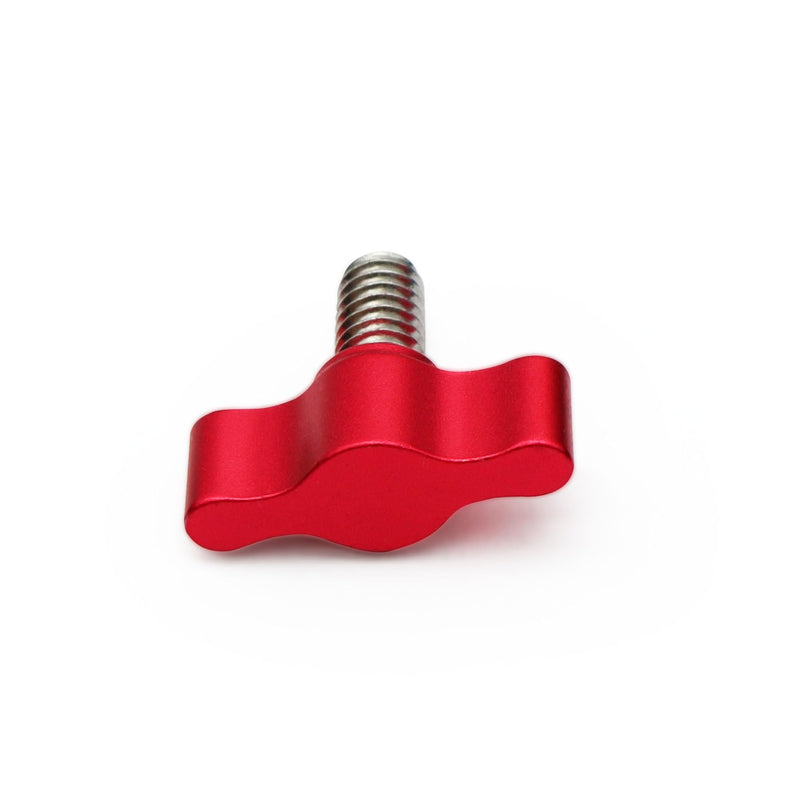 [Australia - AusPower] - Xadnitu 1/4"-20 x 1/2" Thread Thumb Screw,Stainless Steel Standard/Coarse Thread with Red Adjustable Tee Wing Aluminum Knob to Remove Replace Hand Clamping Tightening Knob Power Supply, 4 Packs 1/4"-20 x 1/2" 