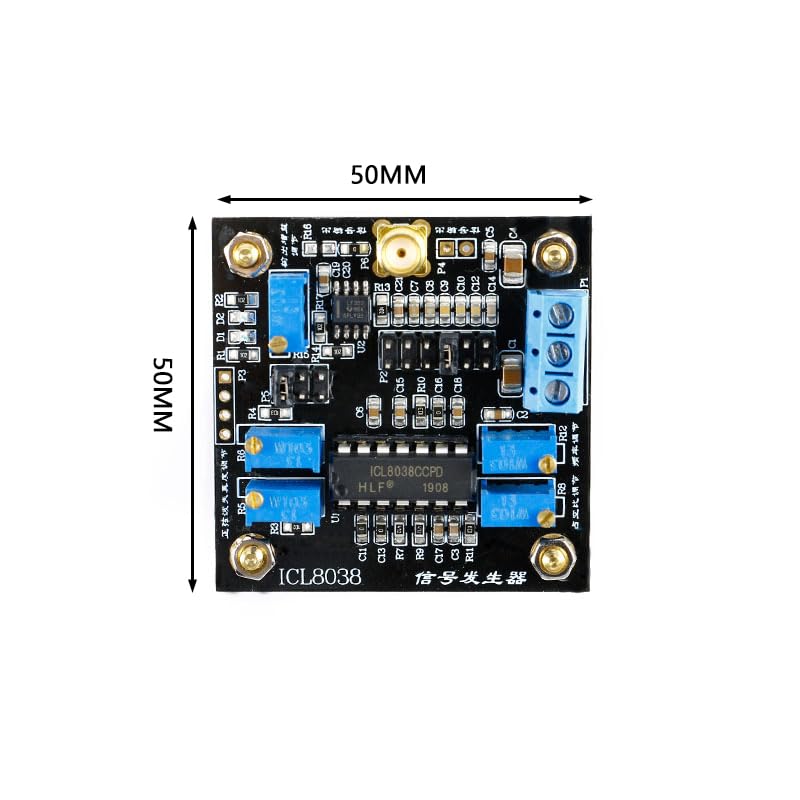 ICL8038 Low Frequency Signal Generator Module 0.001Hz–300kHz Sine/Triangle/Square Wave ±50ppm/°C Drift 0.1% Linearity 0–70°C Operating Temp