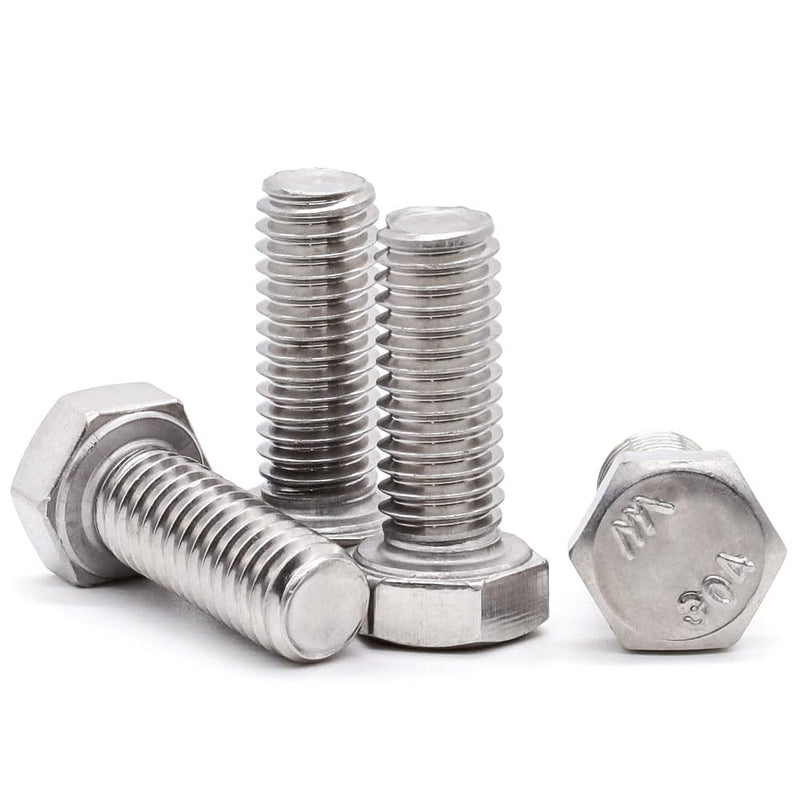 [Australia - AusPower] - #10-24 x 1/2" (50 pcs) Stainless Steel Hex Head Screws Bolts (3/8" to 6" Available), 18/8 Stainless Steel 304, Fully Threaded, Machine Coarse Thread, No Coating, Plain Finish #10-24 x 1/2" 50 