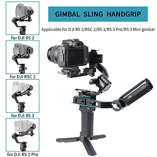 Hersmay Metal Adjustable Sling Handgrip Gimbal Sling Handle for DJI RS 4 Mini, RS 4, RS 4 Pro, RS 3 Mini,DJI RS 2,RSC 2, RS 3, RS 3 Pro Gimbal Handheld Stabilizer Accessories