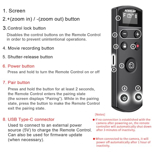 for FUIIFILM Camera Wireless Remote Control, Rechargeable Shutter Release OLED Remote for FUJFILM