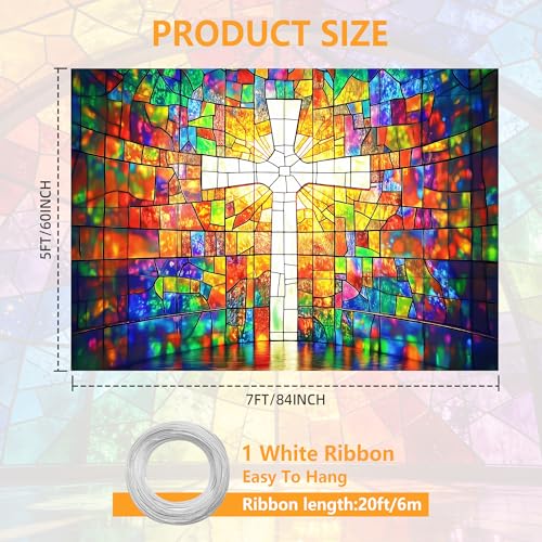 7x5ft Cross Backdrop for Church Jesus Christ Crosses Religious Decoration 7x5ft