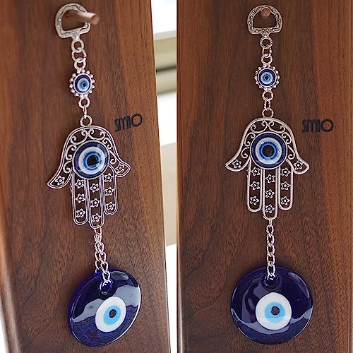 Fatima Hamsa Hand Turkish Blue Evil Eye Hanging Car Charm Ornament