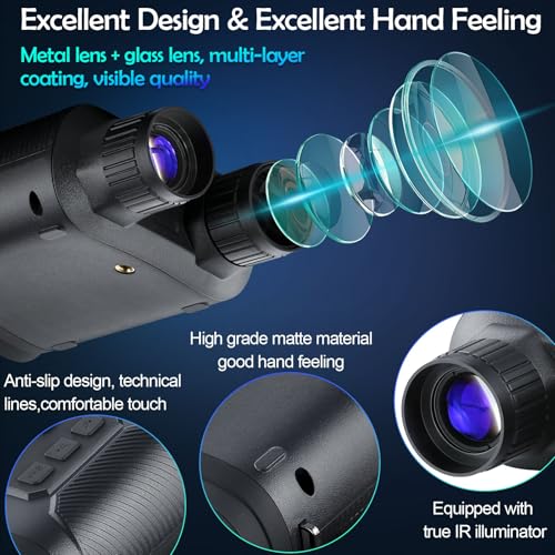 Nightiger Night Vision Binoculars High Resolution 6x5 Excellent Color Optics Built-in 6000mAh Rechargeable Batteries HD Night Vision Goggles with Camera Night Vision Monocular Telescope Binoculars