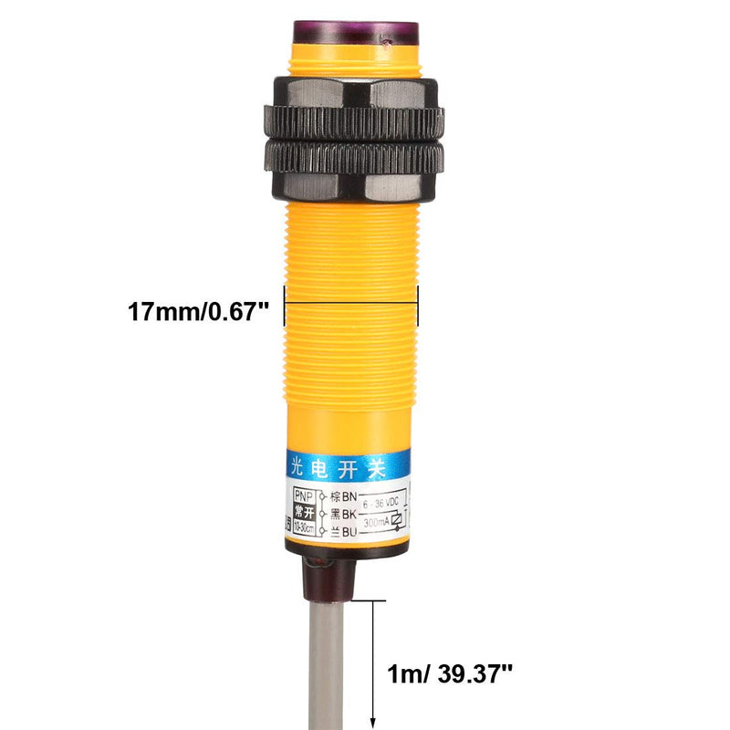 sourcing map Infrared Beam Diffuse Colors Relreflection Switch DC 6-36V | E3F DS30P1, 300mA