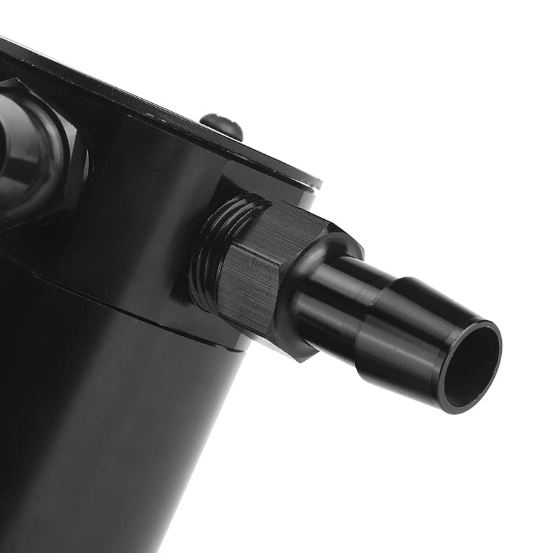 2 Port Oil Collection Tank Aluminium Alloy Air Oil Separator Protects Intercooler and Intake System, Improves Oil Separation, 50 Micron Bronze Filters, Default