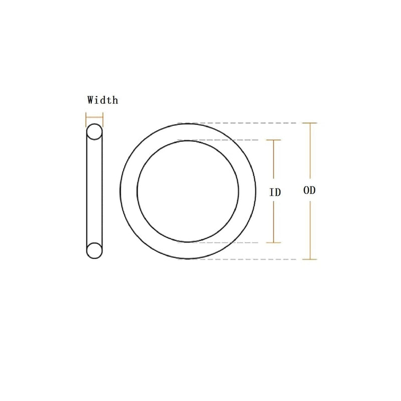 [Australia - AusPower] - Nitrile Rubber O-Rings 26mm OD 24mm ID 1mm Width Metric Sealing Washer Round O-Ring Gasket O Rings Seal Grommets, Black, Pack of 50 