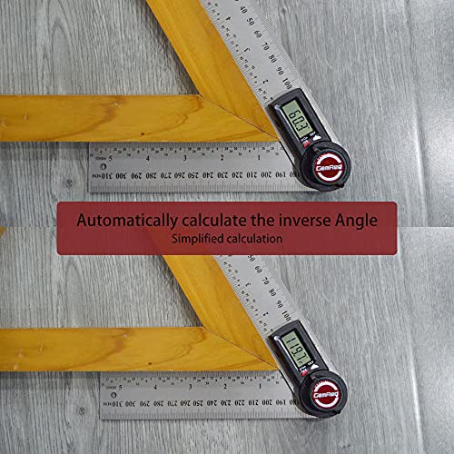 GemRed Protractor Digital 150 mm Stainless Steel Digital Protractor | LCD Display 360° Multi Angle Ruler Angle Gauge for Mechanical Engineering, Woodworking, Construction, DIY (Battery Included) 150mm