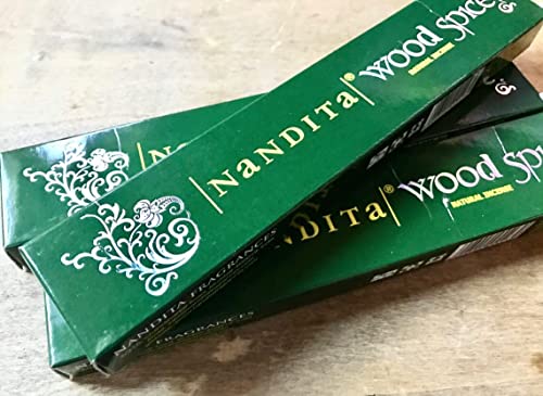 Wood Spice Premium Masala Incense Sticks Agarbathi -15g Boxes x 12pack insense inscents insienso - Fine Quality Incense Sticks for Purification, Relaxation, Positivity, Yoga, Meditation (Wood Spice) Natural