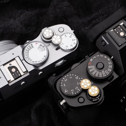 Camera Shutter Button for Fuji X-T5 X-T3ii X-T200 X-T4 (2 Silver and 2 Brass) 2 silver and 2 brass