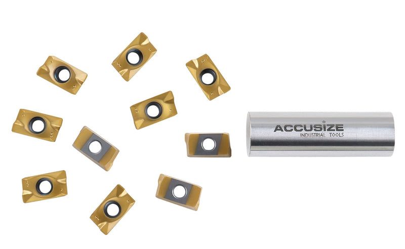 [Australia - AusPower] - Accusize Industrial Tools Tin Coated APKT1604 Carbide Inserts, Set of 10 Pieces, 0056-1604x10 