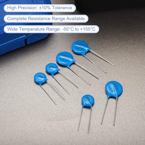 QUARKZMAN 12-piece Varistors 10D101K AC60V DC85V Round Varistor Blue | 10.5mm Diameter Radial Lead Disc Varistor, for Resistive Power Supply Industrial Plants