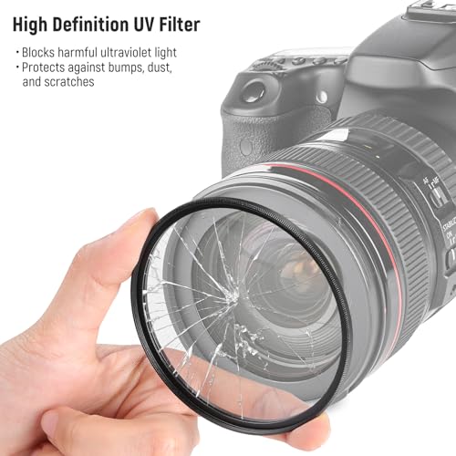 NEEWER 46mm UV/CPL/ND Lens Filter Kit with Hard Shell Storage Case, Multicoated Optical Glass & Aluminum Alloy Frame, UV + Circular Polarizer (CPL) + Neutral Density (ND4) Filter for Camera Lens UV+CPL+ND4