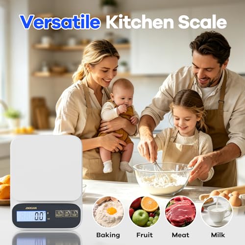 Digital Kitchen Scales 5kg/0.1g, Rechargeable USB-C Food Scales, Backlit LCD Display, Grams & ML for Cooking Baking Meal Prep, Black