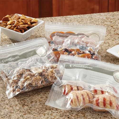 FoodSaver FSFRBZ0316-000 1-Gallon Vacuum Zipper Bags, 12 Count, Multi 2-Pack