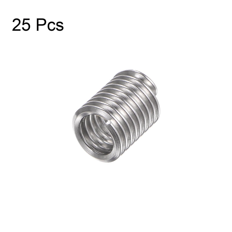 [Australia - AusPower] - 25pcs Threaded Inserts 4-40 UNC 2.5D (7.25mm) Helical 304 Stainless Steel Coiled Wire Thread Sleeve for Plastic Wood Thread Repair 