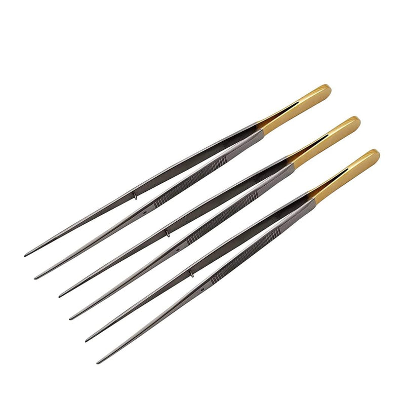 [Australia - AusPower] - Bundle of Mayo Hegar Needle HolderTweezers Straight Set of 3 High Precision Stainless Steel 6 