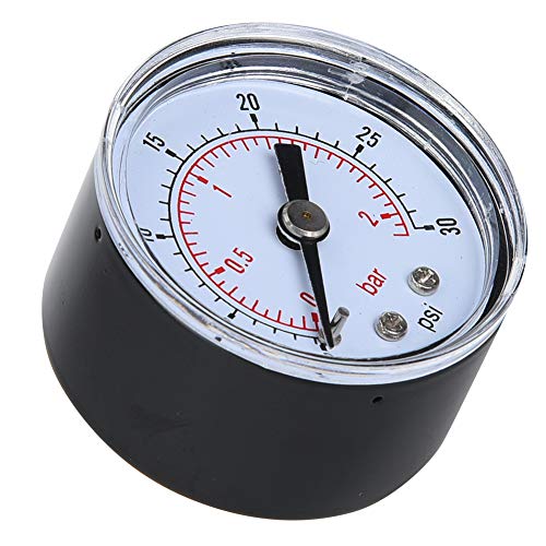 Air Pressure Gauge Mechanical Pressure Gauge for Air Oil Water 1/8 Inch BSPT Return Connection (0-30 psi, 0-2 bar)