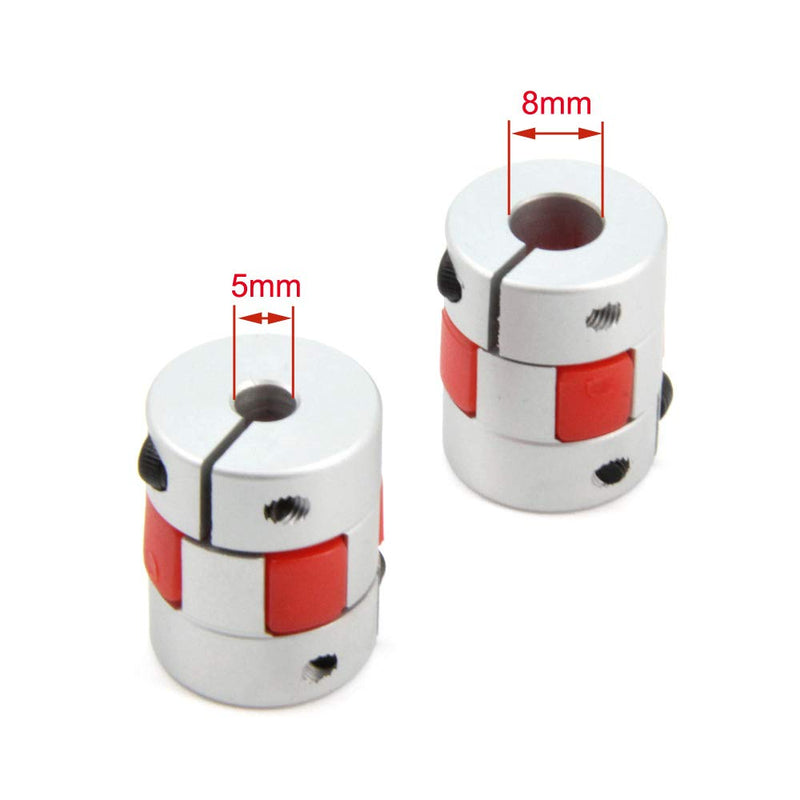 [Australia - AusPower] - Zeberoxyz 2PCS 5mm to 8mm Aluminium Plum Flexible Shaft Coupling Diameter20mm Length25mm 5x8mm Motor Connector Flexible Coupler for 3D Printer CNC Machine and Servo Stepped Motor?5x8mm? D20 L25 