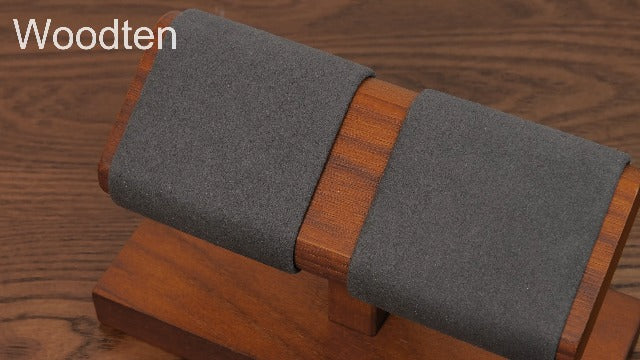 Solid Wood Double Watch Display Stand Black