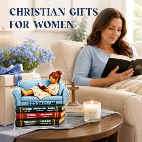 Christian Gifts for Women Inspirational Bible Verse Acrylic Plaque Sign God says i am