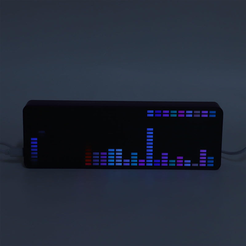 LED Music Voice Spectrum Display, Audio Spectrum Analyzer, Colorful RGB Light Rhythm Analyzer Clock Display, Sound Control Meter for Musicians, 20 Dynamic and 7