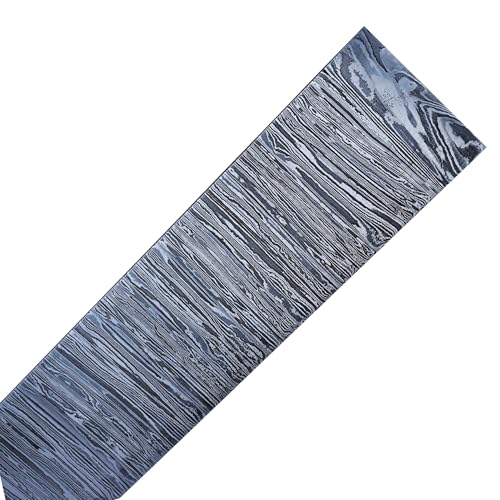Firestorm pattern Damascus steel billet bar, hand-forged 1095 and 15N20 knife-making blank, pre-etched steel stock