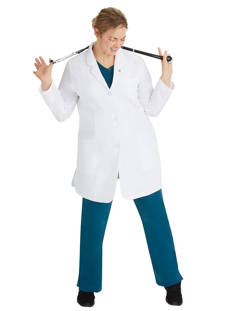 Healing Hands Lab Coat For Woman Coat Fiona with 4 Pockets, Fluid Barrier, Easy Care, and 360° Stretch Fabric 5101 White Medium
