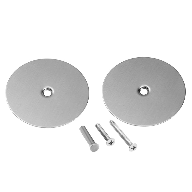 2 Pack Door Hole Cover Plate Brushed Satin Nickel Deadbolt Cover Plate 2 5/8" Diameter Round Door Knob Hole Filler Plate, 1" and 1.5" Screws, Reinforcer Locks and Doors for Home Security