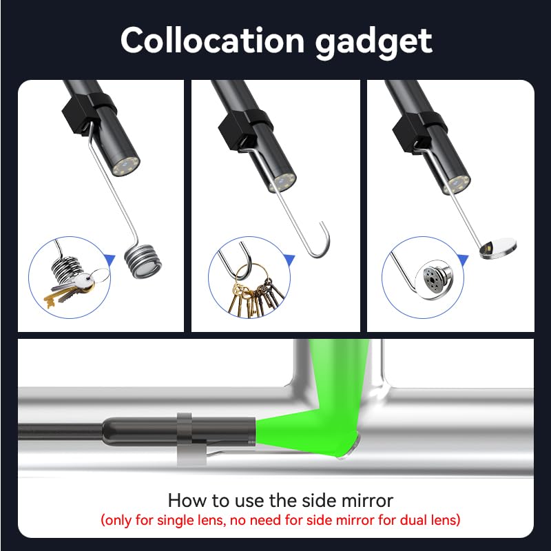 [Australia - AusPower] - 1920P HD 9.84FT Endoscope Camera with Light, USB Type C Borescope, Pipe Semi-Rigid Snake Cable, Scope Camera with 8 LED Lights for Android and iOS Smartphones, iPhone, iPad, Samsung. KEEMIKA Single-Lens 9.84FT 
